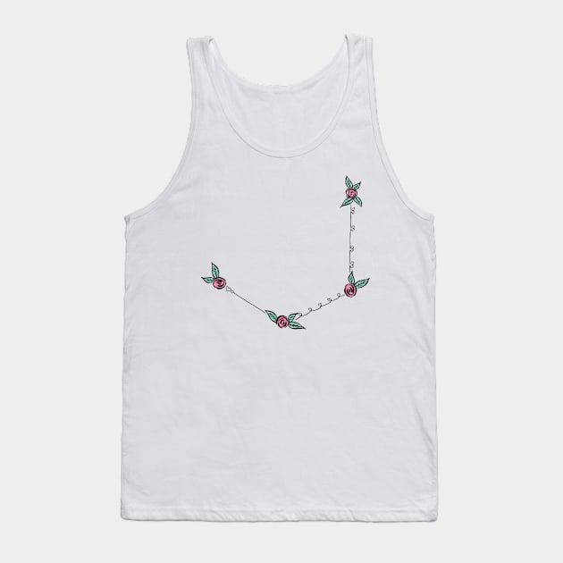 Mensa Constellation Roses and Hearts Doodle Tank Top by EndlessDoodles